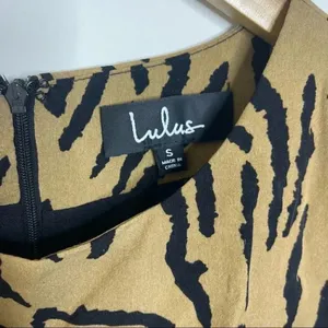 Lulus On the Prowl Tiger Print Long Sleeve Midi Dress Brown Black Size S thumbnail 9