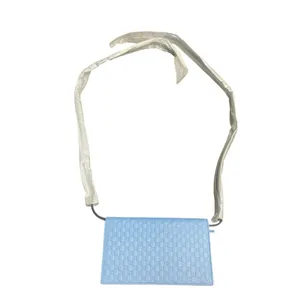Gucci Blue Micro Guccissima GG Embossed Crossbody Wallet Purse NWT Model #466507 thumbnail 2