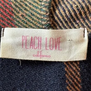 Peach Love California Womens Plaid Drape Front Vest Navy Green Orange Small‎ USA thumbnail 3
