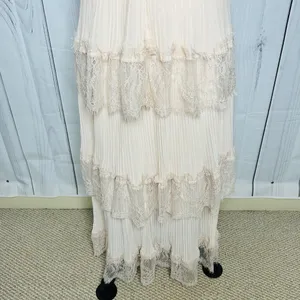 NWT Just Me Women's Pink Lace Ruffle Tiered Boho Sleeveless Pleated Dress Size M thumbnail 15