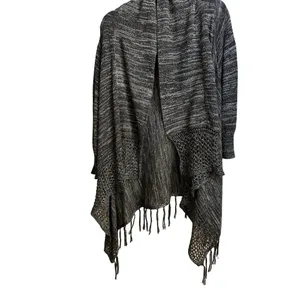 One World Size XL Live and Let Live Women's Cardigan Sweater Gray/Black thumbnail 12