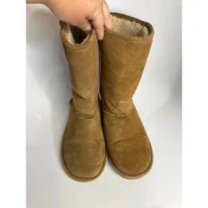 Bearpaw shearling pull on boots women's size 10 tan brown suede winter cozy‎ thumbnail 3