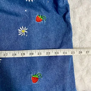 The Quacker Factory Vintage Strawberry Embroidered Denim Full Zip Jacket XL thumbnail 7