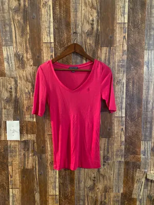 Polo Ralph Lauren V-neck t-shirt pink size medium thumbnail 2