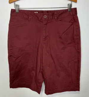 Eddie Bauer legendwash stretch‎ maroon shorts women's size 8 tall casual Bermuda thumbnail 1