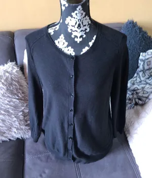 Ann Taylor LOFT Black Cardigan Size Medium thumbnail 1