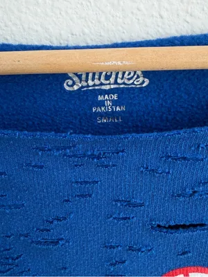 Los Angeles Dodgers MLB off-the-shoulder destroyed sweatshirt thumbnail 3