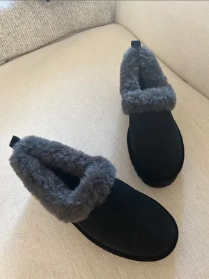 UGG® Nita Genuine Shearling Slipper (Women), Black, Size 10, NWT thumbnail 3