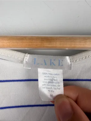 Lake Pima Short sleeve shirt in Cobalt stripe size medium thumbnail 3