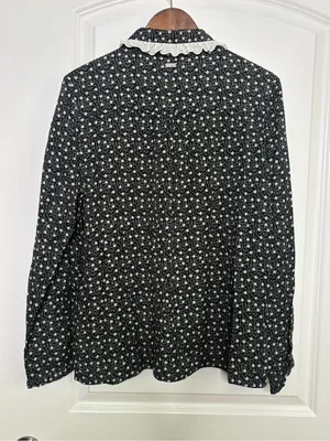 Barbour Floral Print Cottage-core Button Up Francesca Shirt with Lace Collar thumbnail 7