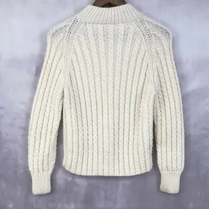 Chunky Cable Knit Sweater Womens S/M‎ Fisherman Handmade Heritage Alpine READ thumbnail 6