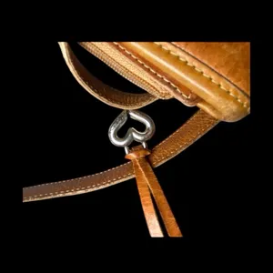 Brighton Shoulder Handbag Vintage Russet Brown Leather Croc Trim Purse Old Money thumbnail 12