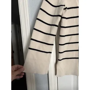 Selected Femme Striped Cardigan XS Beige Black Button‎ Front Organic Cotton thumbnail 2
