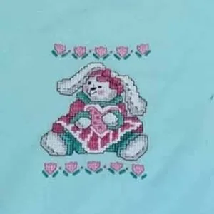 Vintage 90 Lee Sweatshirt XL USA Blue Bunny Easter Cottagecore Oversized Graphic thumbnail 2