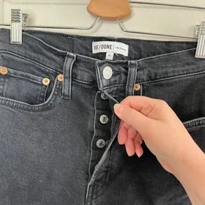 Re/Done Originals Black High Rise Ankle Crop Denim Jeans Size 25 thumbnail 10