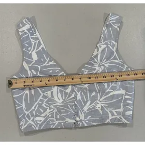 Madewell Linen Vest Crop Top 00 Floral Tropical Coastal Festival Travel Vaction thumbnail 4