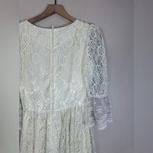 Gunne Sax by Jessica McClintock Vintage 1970’s Ivory Lace Wedding Dress size 7 thumbnail 13