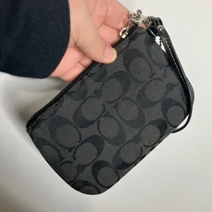 Coach wristlet black‎ gray small thumbnail 1
