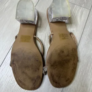 Steve Madden Issy-R rhinestone sandals clear vinyl mules block heels 8 y2k inspo thumbnail 9