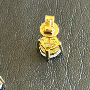 Moissanite Earrings VVS1 GRA Certified Stud Earrings Passes Tester 14k Gold Real thumbnail 6