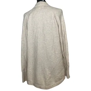 Loft Womens Oatmeal Heather Open Front Cardigan Sweater Cream Small 475990 thumbnail 2