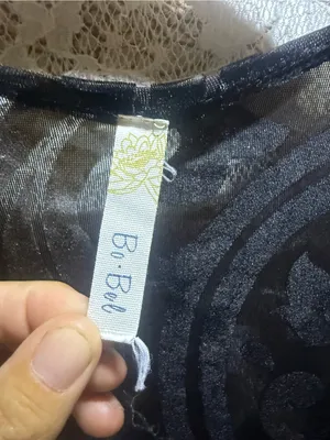 Black Sheer Floral burnout velvet duster cardigan small like new thumbnail 3