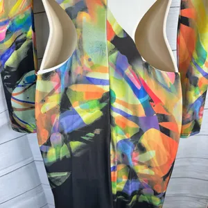 Jovani Womens size 0 Designer Cutout Prom Evening Miami Colorful Maxi Dress Rare thumbnail 8