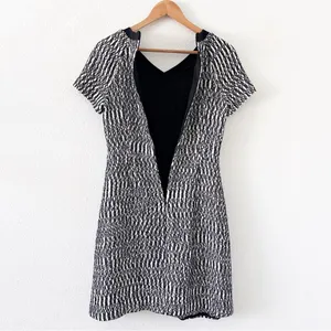 Tory Burch Marbled Tweed Preppy Academia V-Neck Mini Dress thumbnail 10