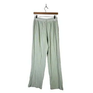 Aerie Waffle Knit Wide Leg Sweatpants Sage Green Cozy Cool Girl Lounge Size M thumbnail 2