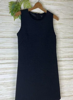 Ann Taylor Textured Waffle Grid Black Dress thumbnail 3