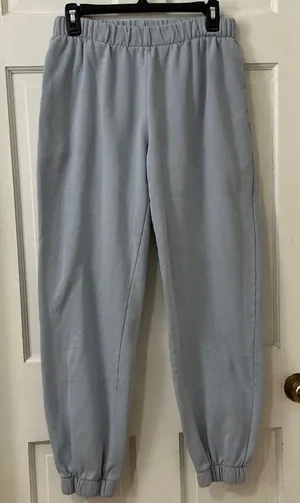 John Galt Sweatpants Women One Size Light Blue Cotton Joggers Pockets Fleece Y2K thumbnail 1