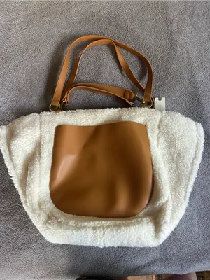 Anthropologie Faux Shearling Tote Bag thumbnail 4