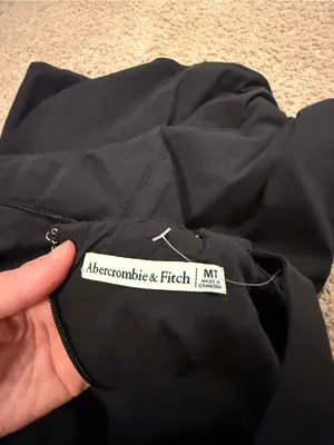 Abercrombie & Fitch Black Sleeveless Midi A-Line Dress thumbnail 3
