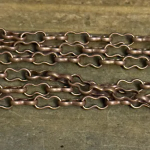 Long layered copper tone iridescent teal bead necklace thumbnail 5