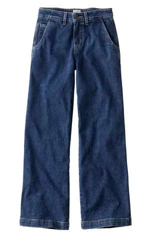 LL Bean Classic Fit 207 Wide Leg High Waisted Jeans in “Washed Indigo”, Size 10 thumbnail 1