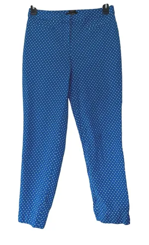 Talbots Hampshire‎ Curvy Blue Polka Dot Ankle Pants Size 4 thumbnail 1