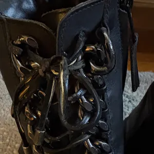 Zara Black Ankle Boots with Chain Accents thumbnail 3