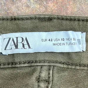 Zara High-Rise Skinny Olive Green Jeans 10 thumbnail 3