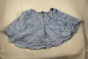 MD Blue White Cotton Stripe Mini A Line Skirt thumbnail 2