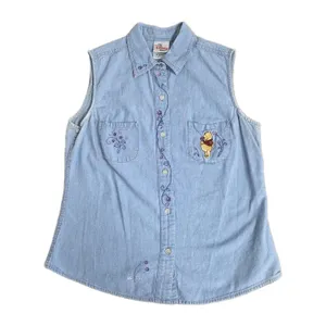Vtg 90s Disney Store Winnie the Pooh Embroidered Chambray Shirt Button Up Sz M thumbnail 13