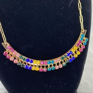 Anna & Ava Multicolor Crystal Fashion Curved Bar‎ Necklace Gold NWT thumbnail 4