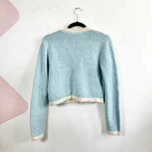 Baby Blue Knit Cardigan Sz Small Preppy Vintage‎ Inspired Retro thumbnail 3