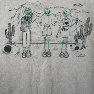 American Eagle Alien Tourist T-Shirt Desert Cactus Crewneck Short Sleeve Pink S thumbnail 2