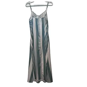 Unknown Brand Women's Green White Striped Spaghetti Strap Cover Up‎ Size M thumbnail 2