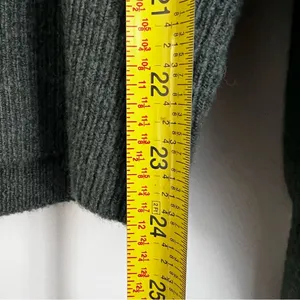 Madewell melwood Forest green ribbed knit square neck sweater Wool blend boxy S thumbnail 7