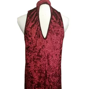 Altar’d State Burgundy Red Crushed Velvet Choker Dress Size Medium thumbnail 5