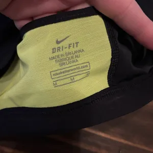 Nike Black Sports Bra neon yellow swoosh medium thumbnail 4