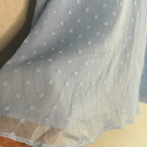 Revolve Superdown Bree Mini Dress Sky Blue Chiffon Metallic Swiss Dot Summer thumbnail 4