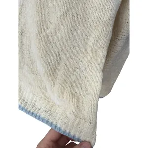 VTG 90s Crazy Horse Wool Rabbit Fairisle Sweater Womens M Cream Grandma Heritage thumbnail 9