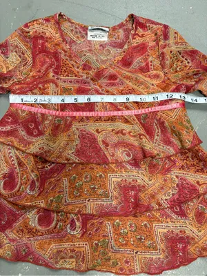 Philly California 90s Y2K Vintage Fairy Core Tiered Red Orange Womens Medium thumbnail 5